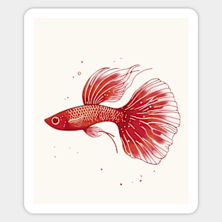 Red Moscow Guppy Sticker